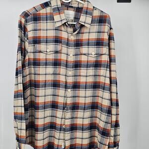 American Eagle Men’s L Super Soft Check Button Down Shirt Casual Plaid